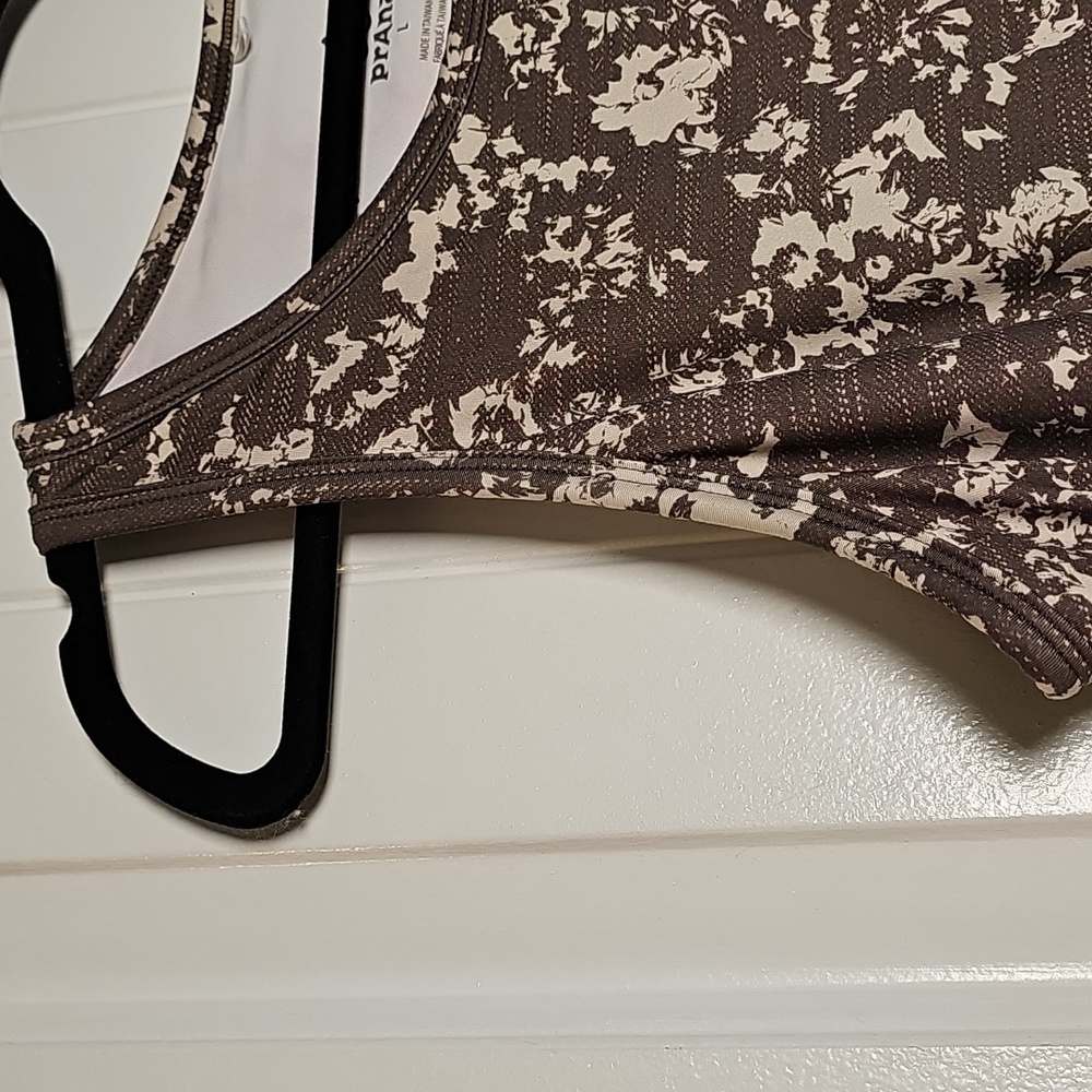 Prana L Olive Green and Cream Floral Dress - Picture 6 of 12